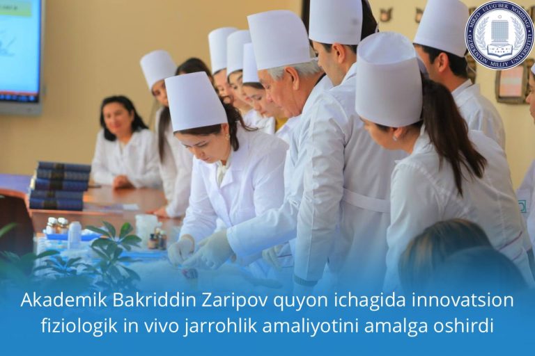 Academician Bakriddin Zaripov performed an innovative physiological in vivo surgery on the rabbit intestine