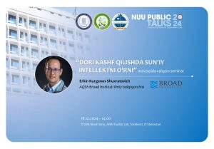 NUU Public Talks 5.0: Sun’iy intellektning dori vositalarini kashf etishdagi roli